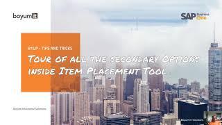 B1UP Tip: Tour of all the secondary Options inside Item Placement Tool