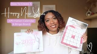 HAPPY NEW YEAR 2025 | HOW TO Create A New Year Affirmation Calendar With CANVA | Bingo Board + More