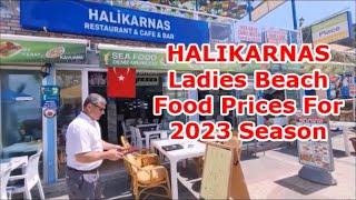 Halikarnas Ladies Beach Food Prices For 2023 Season | April 2023