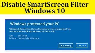 How To Disable SmartScreen Filter In Windows 10/8/8.1
