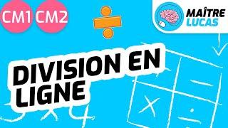 Division en ligne CM1 - CM2 - Cycle 3 - Maths - Mathématiques - Calcul