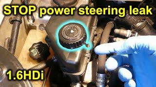 How to fix leaking power steering reservoir cap in 1.6HDi