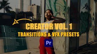  PACK DE TRANSICIONES Y PRESETS VFX | ADOBE PREMIERE | CREATOR VOL. 1