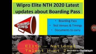 Wipro Elite NTH 2020 Latest updates
