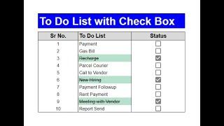 How to make to do list in Google Sheets in Hindi || Google Sheets checklist