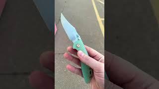 Hinderer XM-18 3.5 Flipperless Bowie w/ Translucent Green G10 and Copper Hardware