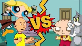 M.U.G.E.N Battles | Bubbles/Perry the Platypus/Caillou vs Stewie Griffin/Tom Cat