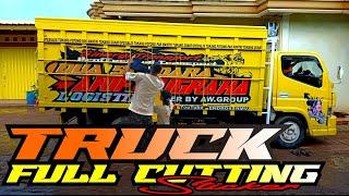 The Latest Full Process of Cutting Sticker Truck Canter ||  Truck Mania Indonesia