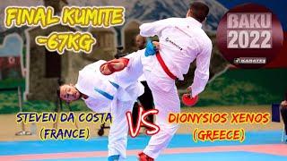 steven da costa vs dionysios xenos | final kumite -67kg | karate 1 premier league baku 2022