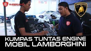 Penggantian Engine Oil Sump Cover Mobil Lamborghini Gallardo di Bengkel Lamborghini Supercar.id