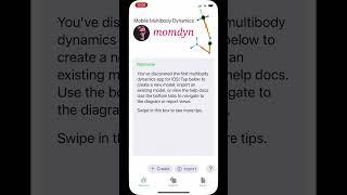 Help Menu Demonstration in MOMDYN 2.0 for iOS