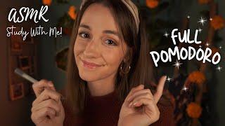 ASMR | Study with Me!  FULL Pomodoro Session with Timer & Breaks