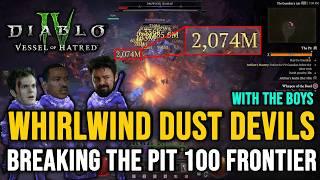 Pit 100 Clear!!! Whirlwind Dust Devils Barbarian with THE BOYS - Diablo 4 Season 6 Vessel of Hatred