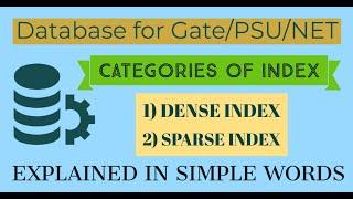 61. Categories of Indexing | Dense Index & Sparse Index | Database for GATE, NET, & PSU