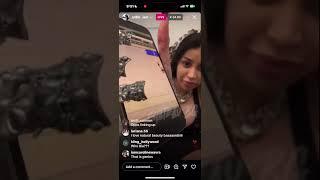 Cardi B Via Instagram live - talks about her beef with bia & clocks her tea