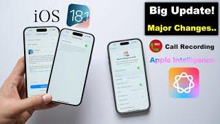 iOS 18.1 Released | Very Big Update! Call Recording & Apple Intelligence (HINDI)