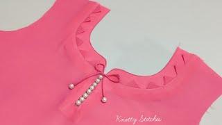 Easy and Stylish Neck Design for plain kurti cutting and stitching/ Neck Design