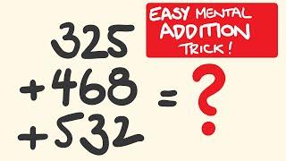 Easy Addition trick to add large numbers instantly!