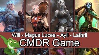 Will, Scion of Peace vs Magus Lucea Kane vs Ayli vs Lathril EDH / CMDR game play for Magic