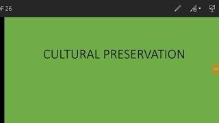 CULTURAL PRESERVATION