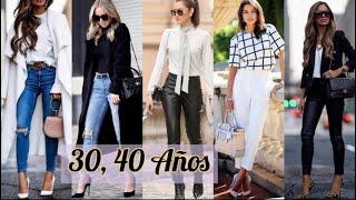 MODA PARA MUJERES DE 40 AÑOS OUTFITS EN TENDENCIA LOOKS CASUALES SENCILLOS MUJERES DE 30 y 40 AÑOS