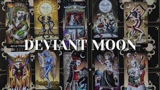 Deviant Moon is no-ordinary tarot deck. Review, flip-through & "Meet the deck" tarot spread as bonus