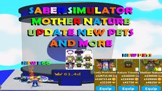 Saber Simulator Mother Nature Island Update New Egg and Pets