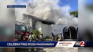 Chabad of Greater Orlando marks Rosh Hashanah outside of synagogue after devastating fire