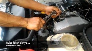 Engine Oil and Oil Filter Change in W202 (Ganti Oli Mobil w202)