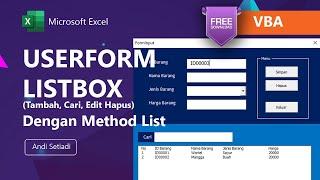 Step By Step Membuat Form Input Dengan Listbox VBA Excel (Method List)
