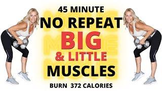 45 Minute No Repeat BIG & Little Muscles | Strength Workout | Tracy Steen