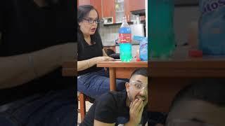 How it Happend?! CRAZY Cola & Mentos Prank on MOM! #shorts