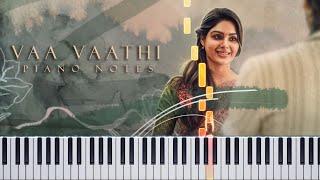 Vaa Vaathi Song Piano Notes | Vaathi | GVP | Dhanush | Samyuktha