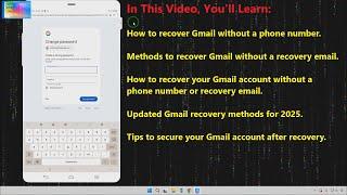 Gmail Account Recovery | How To Recover Gmail Account Without Phone Number & Recovery Email 2025