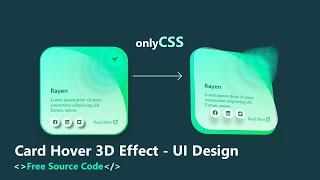 3D Parallax Card Effect On Hover : HTML and CSS Tutorial || Web Design @rayen-code