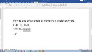 How do I get little numbers or letters in word--Adding Subscript and Superscript characters