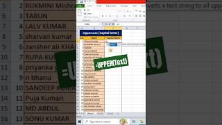 how to change small to capital letter in excel #excel #exceltips #exceltricks #youtubeshorts #shorts