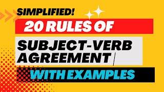 20 Easy Rules of Subject - Verb Agreement with Examples Simplified English Grammar Basic Rules