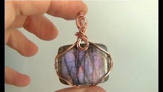 Rectangular Square Cabochon Wire Wrap Pendant Tutorial Beginner