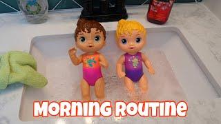 New Baby Alive Sunny swimmer dolls Morning Routine