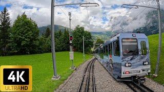 4K Driver View - Grindelwald from Kleine Scheidegg Switzerland | Train Cab ride - 4K HDR Video