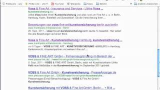 Suchmaschinenoptimierung (SEO): Google die KOMPLETTE erste Seite belegt: Kunstversicherung Berlin