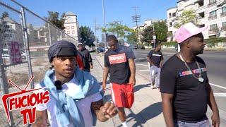 Fucious TV Walks Through Hoover St With Young Threat & The Hoovers In Los Angeles CA Full Hood Vlog
