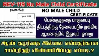 No male child certificate(இரண்டு பெண் குழந்தைகள் பாதுகாப்பு திட்டம்)