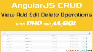 AngularJS CRUD Operations with PHP and MySQL