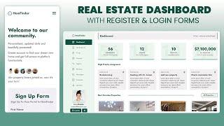  Real Estate Admin Dashboard with Agent Register & Login forms | HTML CSS & JS - Source Code.