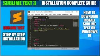 How to Download and Install Sublime text 3 on Windows 10
