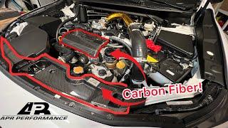 22+ WRX APR Carbon Fiber Cooling Plate & Alternator Cover Install