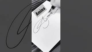 Amina Name Signature Style ️ | How To Create Your Own Amazing Signature | #shorts #ytshorts