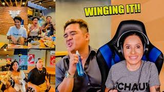 LATINA REACTS to "Normal" FILIPINO FRIENDS SINGING while eating!!